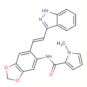 904898-09-5  1H-Pyrrole-2-carboxamide,N-[6-[(1E)-2-(1H-indazol-3-yl)ethenyl]-1,3-benzodioxol-5-yl]-1-methyl-