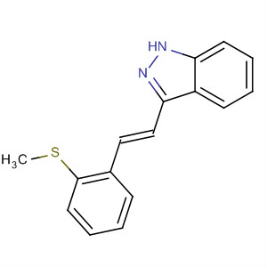 904898-24-4  1H-Indazole, 3-[(1E)-2-[2-(methylthio)phenyl]ethenyl]-