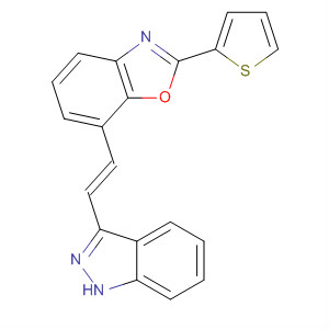 904898-27-7  Benzoxazole, 7-[(1E)-2-(1H-indazol-3-yl)ethenyl]-2-(2-thienyl)-