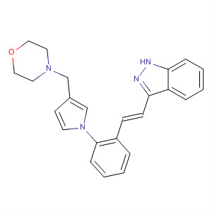 904898-59-5  1H-Indazole,3-[(1E)-2-[2-[3-(4-morpholinylmethyl)-1H-pyrrol-1-yl]phenyl]ethenyl]-