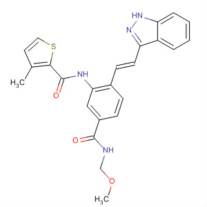 904899-97-4  2-Thiophenecarboxamide,N-[2-[(1E)-2-(1H-indazol-3-yl)ethenyl]-5-[(methoxymethylamino)carbonyl]phenyl]-3-methyl-