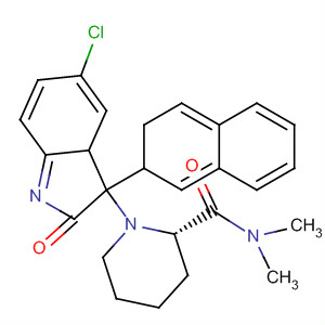 905082-14-6  2-Piperidinecarboxamide,1-[(3S)-5-chloro-2,3-dihydro-3-(2-naphthalenyl)-2-oxo-1H-indol-3-yl]-N,N-dimethyl-, (2S)-