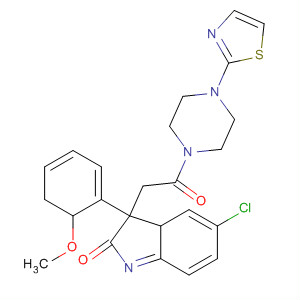 905083-49-0  Piperazine,1-[[5-chloro-2,3-dihydro-3-(2-methoxyphenyl)-2-oxo-1H-indol-3-yl]acetyl]-4-(2-thiazolyl)-