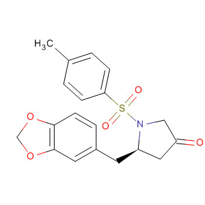 905859-16-7  3-Pyrrolidinone,5-(1,3-benzodioxol-5-ylmethyl)-1-[(4-methylphenyl)sulfonyl]-, (5R)-