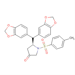 905859-18-9  3-Pyrrolidinone,5-[bis(1,3-benzodioxol-5-yl)methyl]-1-[(4-methylphenyl)sulfonyl]-, (5S)-