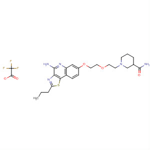 905923-76-4  3-Piperidinecarboxamide,1-[2-[2-[(4-amino-2-propylthiazolo[4,5-c]quinolin-7-yl)oxy]ethoxy]ethyl]-,mono(trifluoroacetate)