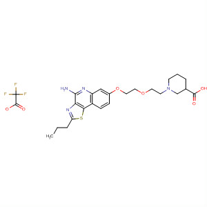 905923-84-4  3-Piperidinecarboxylic acid,1-[2-[2-[(4-amino-2-propylthiazolo[4,5-c]quinolin-7-yl)oxy]ethoxy]ethyl]-,mono(trifluoroacetate)