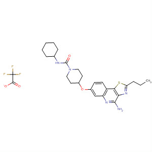 905924-68-7  1-Piperidinecarboxamide,4-[(4-amino-2-propylthiazolo[4,5-c]quinolin-7-yl)oxy]-N-cyclohexyl-,mono(trifluoroacetate)