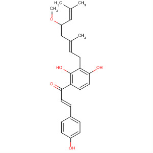 905928-81-6  2-Propen-1-one,1-[2,4-dihydroxy-3-[(2E)-5-methoxy-3,7-dimethyl-2,6-octadienyl]phenyl]-3-(4-hydroxyphenyl)-, (2E)-