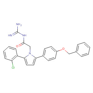 905966-91-8  1H-Pyrrole-1-acetamide,N-(aminoiminomethyl)-2-(2-chlorophenyl)-5-[4-(phenylmethoxy)phenyl]-