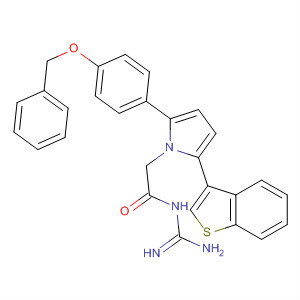 905968-14-1  1H-Pyrrole-1-acetamide,N-(aminoiminomethyl)-2-benzo[b]thien-3-yl-5-[4-(phenylmethoxy)phenyl]-