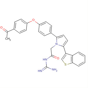905968-15-2  1H-Pyrrole-1-acetamide,2-[4-(4-acetylphenoxy)phenyl]-N-(aminoiminomethyl)-5-benzo[b]thien-3-yl-