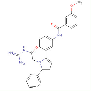 905968-54-9  1H-Pyrrole-1-acetamide,N-(aminoiminomethyl)-2-[3-[(3-methoxybenzoyl)amino]phenyl]-5-phenyl-