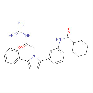 905968-56-1  1H-Pyrrole-1-acetamide,N-(aminoiminomethyl)-2-[3-[(cyclohexylcarbonyl)amino]phenyl]-5-phenyl-