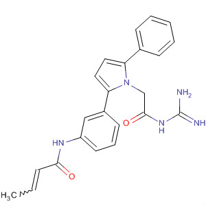 905968-62-9  1H-Pyrrole-1-acetamide,N-(aminoiminomethyl)-2-[3-[(1-oxo-2-butenyl)amino]phenyl]-5-phenyl-