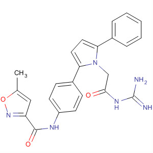 905968-86-7  3-Isoxazolecarboxamide,N-[4-[1-[2-[(aminoiminomethyl)amino]-2-oxoethyl]-5-phenyl-1H-pyrrol-2-yl]phenyl]-5-methyl-
