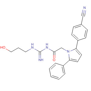 905969-89-3  1H-Pyrrole-1-acetamide,2-(4-cyanophenyl)-N-[[(3-hydroxypropyl)amino]iminomethyl]-5-phenyl-