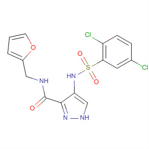 906085-59-4  1H-Pyrazole-3-carboxamide,4-[[(2,5-dichlorophenyl)sulfonyl]amino]-N-(2-furanylmethyl)-