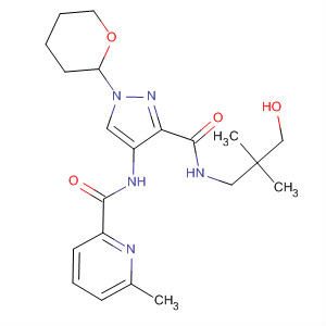 906086-79-1  2-Pyridinecarboxamide,N-[3-[[(3-hydroxy-2,2-dimethylpropyl)amino]carbonyl]-1-(tetrahydro-2H-pyran-2-yl)-1H-pyrazol-4-yl]-6-methyl-