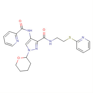 906086-87-1  2-Pyridinecarboxamide,N-[3-[[[2-(2-pyridinylthio)ethyl]amino]carbonyl]-1-(tetrahydro-2H-pyran-2-yl)-1H-pyrazol-4-yl]-