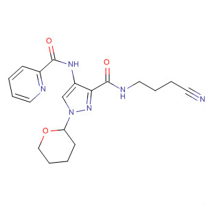 906086-91-7  2-Pyridinecarboxamide,N-[3-[[(3-cyanopropyl)amino]carbonyl]-1-(tetrahydro-2H-pyran-2-yl)-1H-pyrazol-4-yl]-