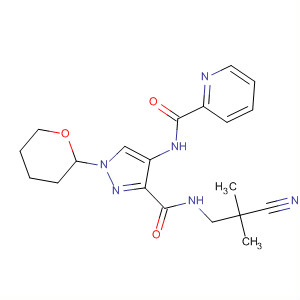 906086-93-9  2-Pyridinecarboxamide,N-[3-[[(2-cyano-2-methylpropyl)amino]carbonyl]-1-(tetrahydro-2H-pyran-2-yl)-1H-pyrazol-4-yl]-