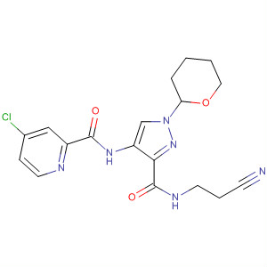 906087-24-9  2-Pyridinecarboxamide,4-chloro-N-[3-[[(2-cyanoethyl)amino]carbonyl]-1-(tetrahydro-2H-pyran-2-yl)-1H-pyrazol-4-yl]-