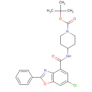 906096-10-4  1-Piperidinecarboxylic acid,4-[[(6-chloro-2-phenyl-4-benzoxazolyl)carbonyl]amino]-,1,1-dimethylethyl ester