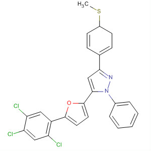 906543-77-9  1H-Pyrazole,4,5-dihydro-3-[4-(methylthio)phenyl]-1-phenyl-5-[5-(2,4,5-trichlorophenyl)-2-furanyl]-