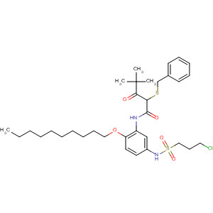 90704-46-4  Pentanamide,N-[5-[[(3-chloropropyl)sulfonyl]amino]-2-(decyloxy)phenyl]-4,4-dimethyl-3-oxo-2-[(phenylmethyl)thio]-