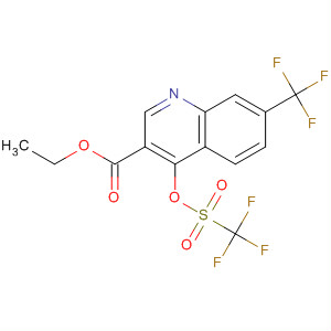 908138-10-3  3-Quinolinecarboxylic acid,7-(trifluoromethyl)-4-[[(trifluoromethyl)sulfonyl]oxy]-, ethyl ester