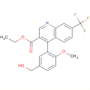 908138-23-8  3-Quinolinecarboxylic acid,4-[5-(hydroxymethyl)-2-methoxyphenyl]-7-(trifluoromethyl)-, ethyl ester
