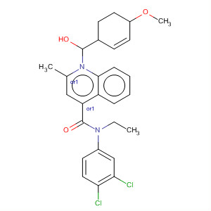 908262-79-3  4-Quinolinecarboxamide,N-(3,4-dichlorophenyl)-N-ethyl-1,2,3,4-tetrahydro-1-(4-methoxybenzoyl)-2-methyl-, (2R,4R)-rel-