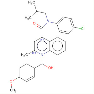 908263-77-4  4-Quinolinecarboxamide,N-(4-chlorophenyl)-1,2,3,4-tetrahydro-1-(4-methoxybenzoyl)-2-methyl-N-(2-methylpropyl)-, (2R,4R)-rel-