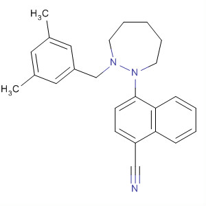 908269-74-9  1-Naphthalenecarbonitrile,4-[2-[(3,5-dimethylphenyl)methyl]hexahydro-1H-1,2-diazepin-1-yl]-