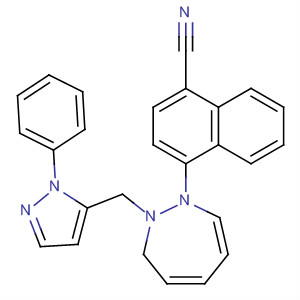908269-90-9  1-Naphthalenecarbonitrile,4-[hexahydro-2-[(1-phenyl-1H-pyrazol-5-yl)methyl]-1H-1,2-diazepin-1-yl]-