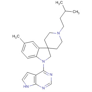 908282-77-9  Spiro[3H-indole-3,4'-piperidine],1,2-dihydro-5-methyl-1'-(3-methylbutyl)-1-(1H-pyrrolo[2,3-d]pyrimidin-4-yl)-