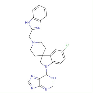 908286-37-3  Spiro[3H-indole-3,4'-piperidine],1'-(1H-benzimidazol-2-ylmethyl)-5-chloro-1,2-dihydro-1-(1H-purin-6-yl)-