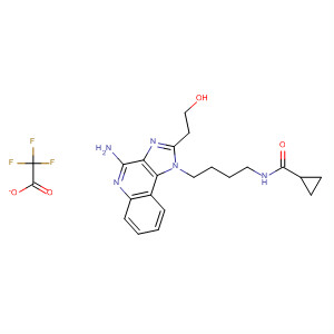 908357-78-8  Cyclopropanecarboxamide,N-[4-[4-amino-2-(2-hydroxyethyl)-1H-imidazo[4,5-c]quinolin-1-yl]butyl]-,trifluoroacetate (salt)