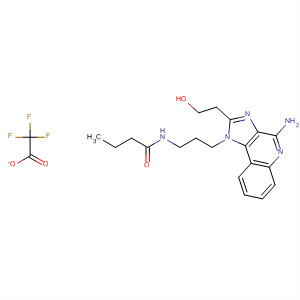 908359-12-6  Butanamide,N-[3-[4-amino-2-(2-hydroxyethyl)-1H-imidazo[4,5-c]quinolin-1-yl]propyl]-, trifluoroacetate (salt)