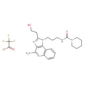 908359-74-0  1-Piperidinecarboxamide,N-[3-[4-amino-2-(2-hydroxyethyl)-1H-imidazo[4,5-c]quinolin-1-yl]propyl]-, trifluoroacetate (salt)