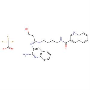 908359-84-2  3-Quinolinecarboxamide,N-[4-[4-amino-2-(2-hydroxyethyl)-1H-imidazo[4,5-c]quinolin-1-yl]butyl]-,trifluoroacetate (salt)
