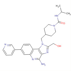 908361-11-5  1-Piperidinecarboxamide,4-[[4-amino-2-(hydroxymethyl)-7-(3-pyridinyl)-1H-imidazo[4,5-c]quinolin-1-yl]methyl]-N-(1-methylethyl)-