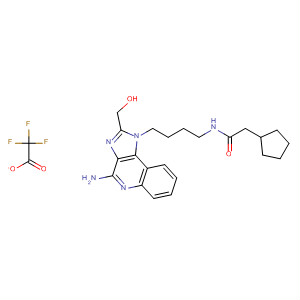 908363-16-6  Cyclopentaneacetamide,N-[4-[4-amino-2-(hydroxymethyl)-1H-imidazo[4,5-c]quinolin-1-yl]butyl]-,trifluoroacetate (salt)