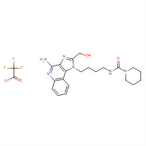 908364-50-1  1-Piperidinecarboxamide,N-[4-[4-amino-2-(hydroxymethyl)-1H-imidazo[4,5-c]quinolin-1-yl]butyl]-,trifluoroacetate (salt)