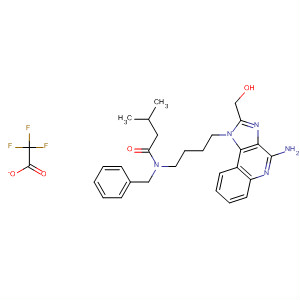 908365-21-9  Butanamide,N-[4-[4-amino-2-(hydroxymethyl)-1H-imidazo[4,5-c]quinolin-1-yl]butyl]-3-methyl-N-(phenylmethyl)-, trifluoroacetate (salt)
