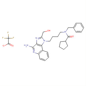 908365-27-5  Cyclopentanecarboxamide,N-[4-[4-amino-2-(hydroxymethyl)-1H-imidazo[4,5-c]quinolin-1-yl]butyl]-N-(phenylmethyl)-, trifluoroacetate (salt)