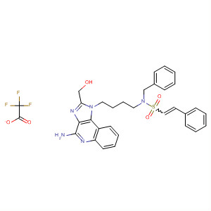 908365-96-8  Ethenesulfonamide,N-[4-[4-amino-2-(hydroxymethyl)-1H-imidazo[4,5-c]quinolin-1-yl]butyl]-2-phenyl-N-(phenylmethyl)-, trifluoroacetate (salt)