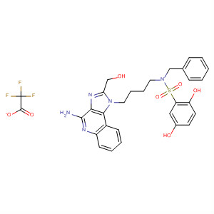 908366-05-2  Benzenesulfonamide,N-[4-[4-amino-2-(hydroxymethyl)-1H-imidazo[4,5-c]quinolin-1-yl]butyl]-2,5-dihydroxy-N-(phenylmethyl)-, trifluoroacetate (salt)