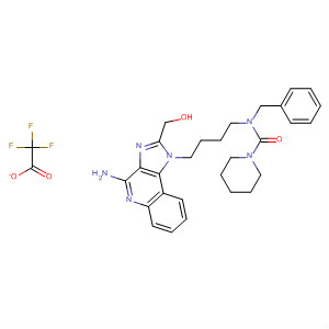 908366-67-6  1-Piperidinecarboxamide,N-[4-[4-amino-2-(hydroxymethyl)-1H-imidazo[4,5-c]quinolin-1-yl]butyl]-N-(phenylmethyl)-, trifluoroacetate (salt)